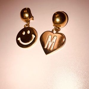 Authentic Moschino Mismatch clip on earrings
